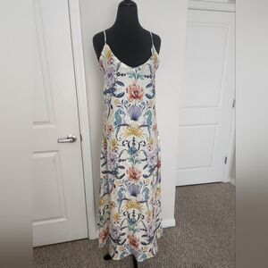 Elegant Floral Spaghetti Strap Maxi Dress